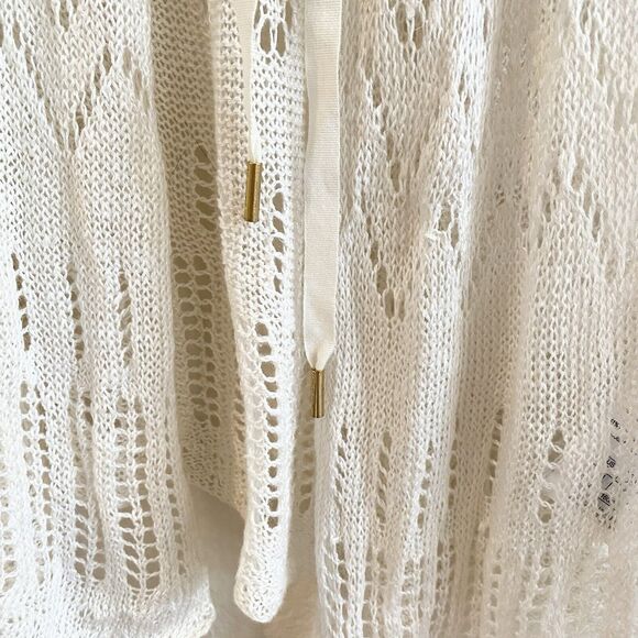 Guess Los Angeles Off-White Ivory Color Sheer Lace Sleeveless Top Small - Picture 5 of 8